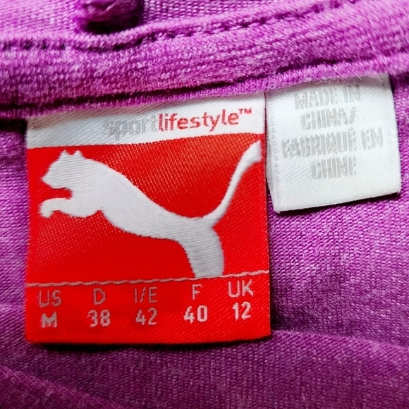 Puma V-Neck Hoodie Hooded Sweatshirt Women's Medium M Athletic Athleisure EUC - Picture 5 of 7